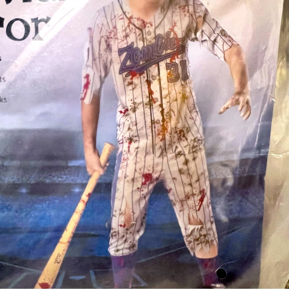 NWT Halloween boys Home Run Horror baseball costume - Picture 3 of 8